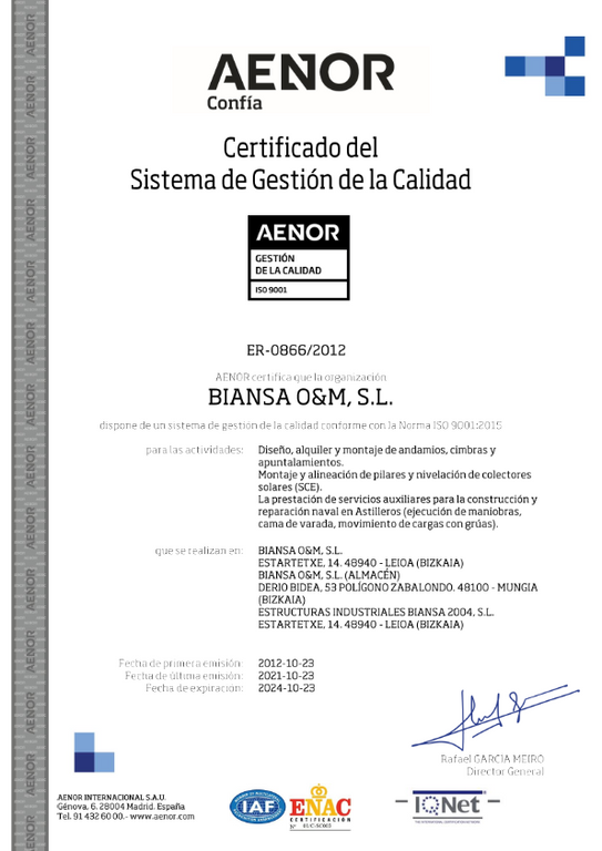 Certificacion  UNE-EN-ISO 9001:2015